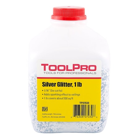 Toolpro 1/16 in. Silver Foil 1 lb. Ceiling Glitter TP07070